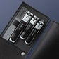 4/10PCS New Nail Clippers set 4 with Rotating Leather Bag Professional Trimmer Pedicure Care Tools Manicure Set Home Care Gift