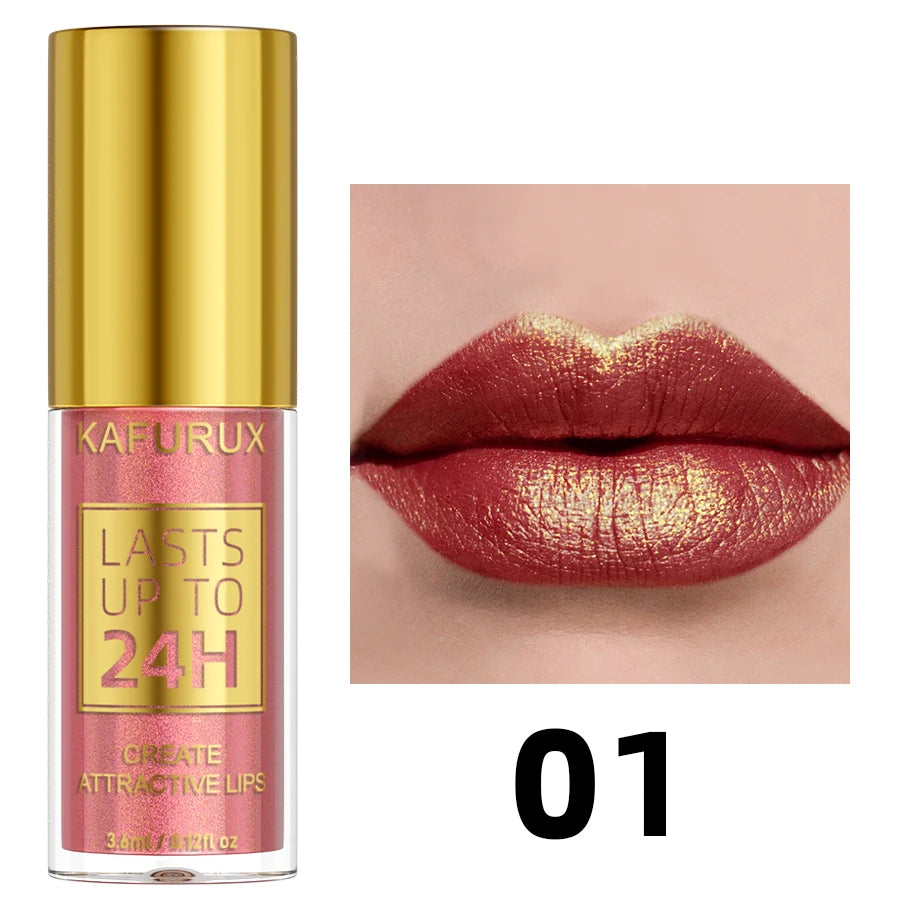 14 Colors Metallic Glitter Velvet Lip Glaze High Pigment Matte Shimmer Lip Tint Diamond Lips Korean Makeup Gifts Liquid Lipstick