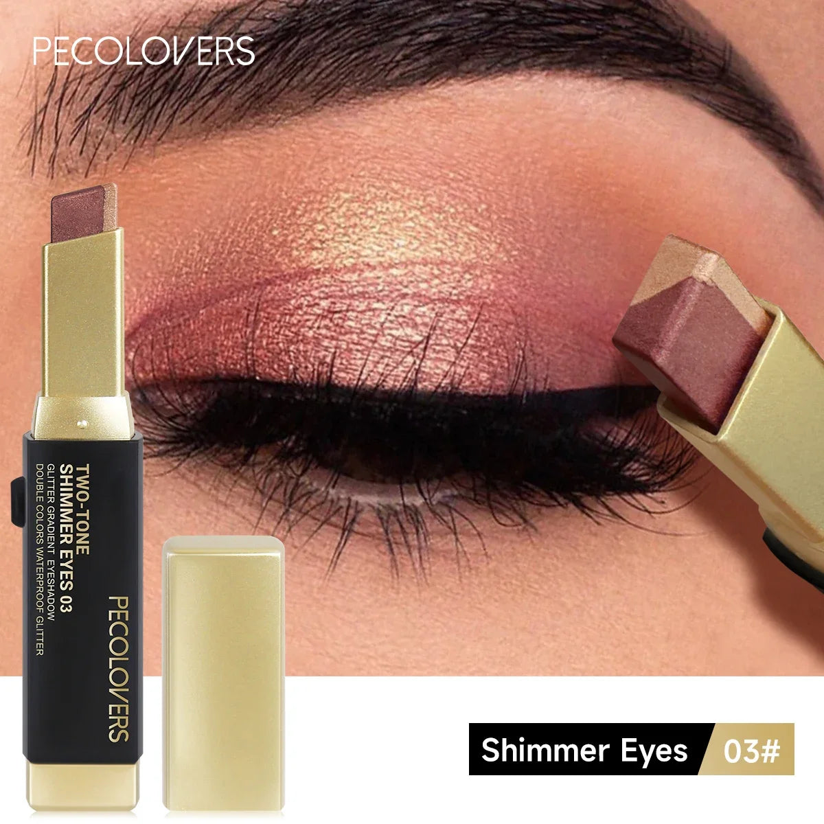 Double Color Eyeshadow Stick Highlight Shadow Stick Eye Makeup Waterproof Lasting Shimmer Metallic Eyeshadow Makeup
