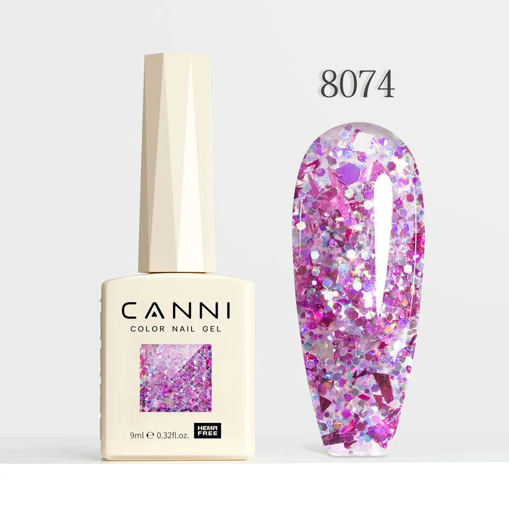 CANNI Gel Nail Polish Glitter Diamond Sparkle Color Collection Gorgeous Color HEMA FREE Soak Off UV LED Semi Permanent AurorGel