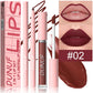 Matte Lip Gloss Lip Liner Set, 2pcs Waterproof Non-sticky Long-Lasting Lipstick, Nude Deep Red Mauve, Y2K Makeup Christmas Gift