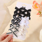 RAINBOW BOWS 10Pcs Kids Sweet Solid Color Mini Bows Hair Clip Baby Girls Ballet Style Ribbon Braided Hair Accessories Wholesale