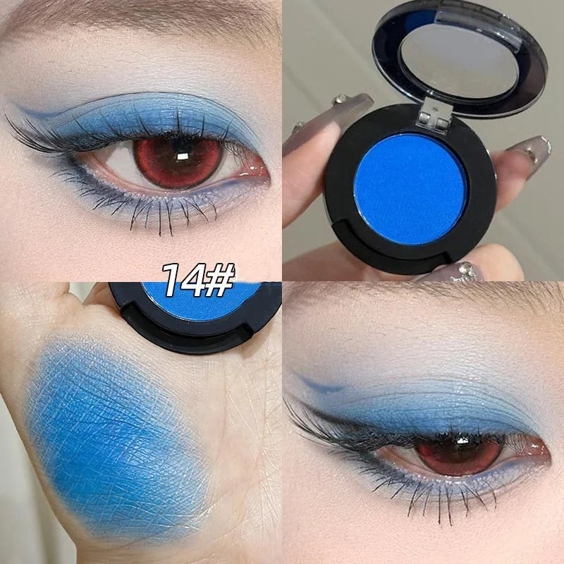 Monochrome Matte Brown Eyeshadow Makeup Waterproof Lasting Shiny Green Eye Makeup Natural Brighten Eyeshadow Highlighter Palette