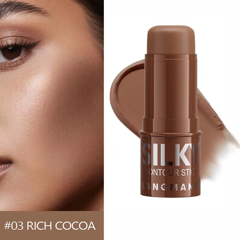 3 Color Contour Stick Multi-functional Face Highlighter Cream Bronze Long-lasting Waterproof Contouring & Brightening Stick