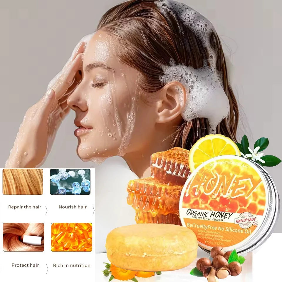 Natural honey shampoo plant essence extract refreshing shampoo  soft hair dandruff and oil removal