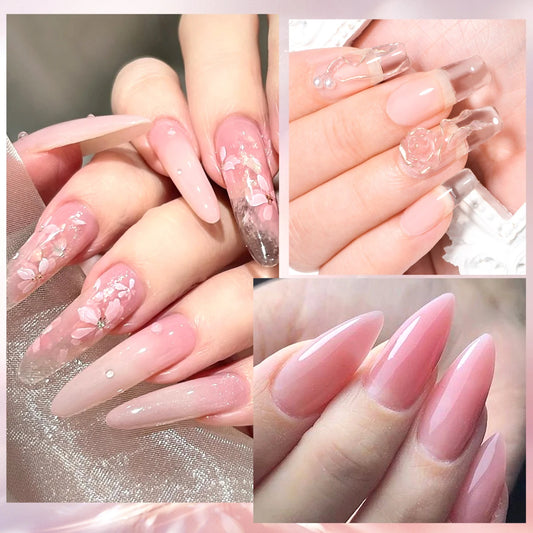 FOUR LILY 10ML Nude Pink Rubber Base Gel Nail Polish Milky White Color Semi Permant Soak Off UV LED Self-leveling Gel Varnishes
