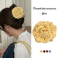 2025 New Grid Hair Claw Women's Gripper Korean Version Flower Hairpin Yellow Rose Exquisite Grab Clip Hair Accessory For Girls
