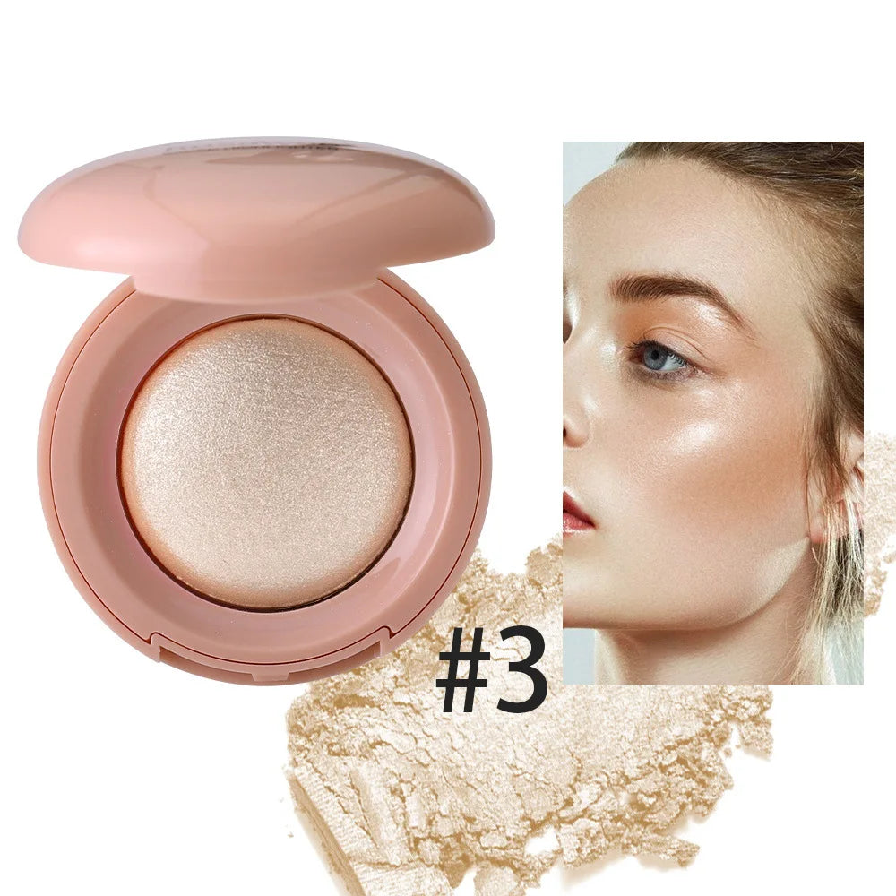 Monochrome Face Brightening Highlighter, Lightweight Non-Greasy Glitter Powder with Subtle Shimmer,Light Beige Brightening