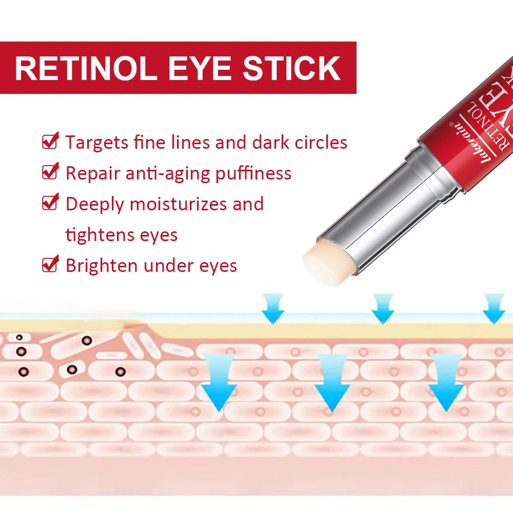 Anti-Wrinkle Eye Cream Stick Retinol Remove Eye Bags Dark Circles Anti Aging Lifting Whitening Moisturizing Brighten Eye Primer