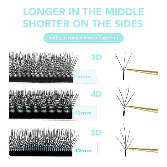 NATUHANA Camellia W Lashes 3D 4D 5D Wispy Volume Fans Eyelash Extensions C D L LU Curl Soft Lightweight Natural False Lashes