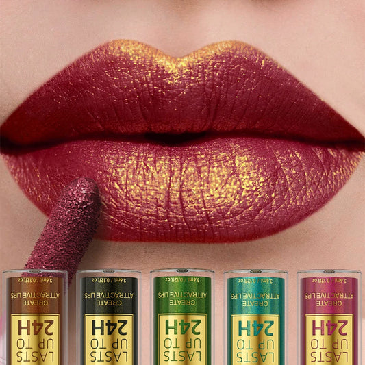 14 Colors Metallic Glitter Velvet Lip Glaze High Pigment Matte Shimmer Lip Tint Diamond Lips Korean Makeup Gifts Liquid Lipstick