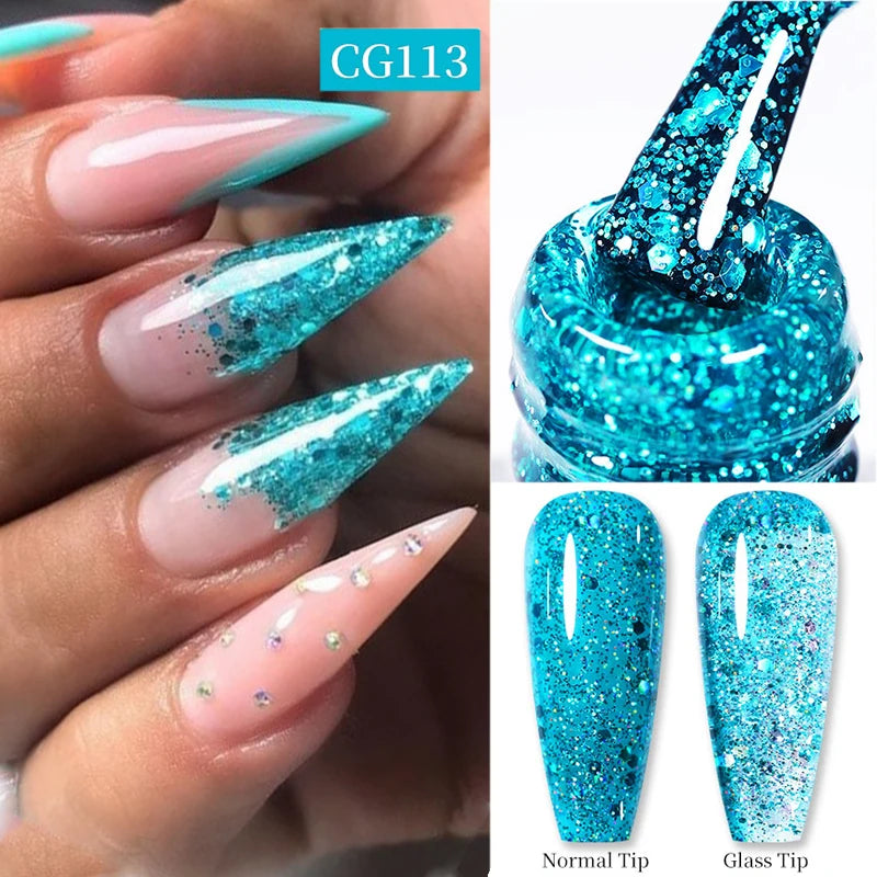 BORN PRETTY 10ml Sparkling Glitter Reflective Gel Nail Polish Sparkly Holo Shiny Pink Silver Black Gel Nail Art Salon Varnish