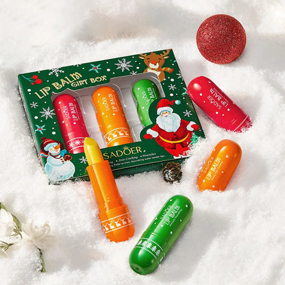SADOER Christmas Moisturizing Lipstick Anti Wrinkles Hydrating Repair Nourishing Plump Lips Lip Balm Lip Plumper Skin Care
