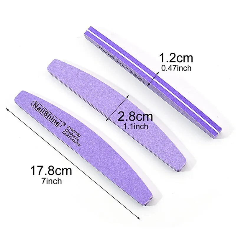 10/30pcs Double-sided Nail File Block Colorful Sponge Nail Polish Buffing Sanding Buffer Strip Polishing Pedicure Manicure Tool