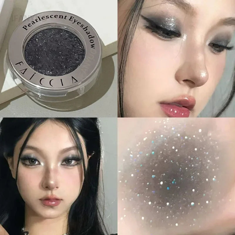 Pearlescent Eyeshadow Gel Glitter White Gold Black Wet Eyes Shadow Highlighter Monochrome Metallic Pearl Eye Pigments Cosmetics