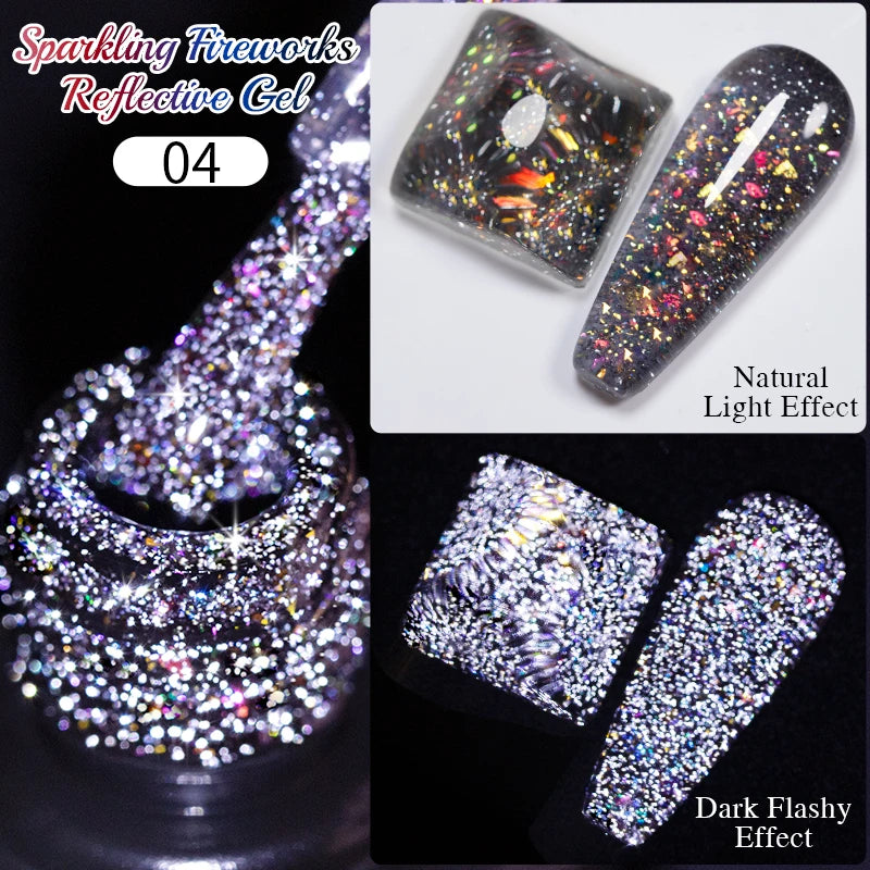 PUENTE 7.5ML Golden Gems Cat Magnetic Gel Nail Polish Pink Brown Blue Colors Golden Glitter Cat Eye Soak Off UV Nail Art Varnish