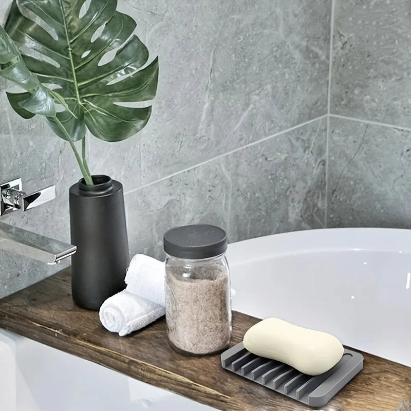 Self Draining Soap Dishes Silicone Soap Saver Waterfall Drainer Soap Holder Bathroom Extend Soap Life Keep Soap Bars Dry Clean
