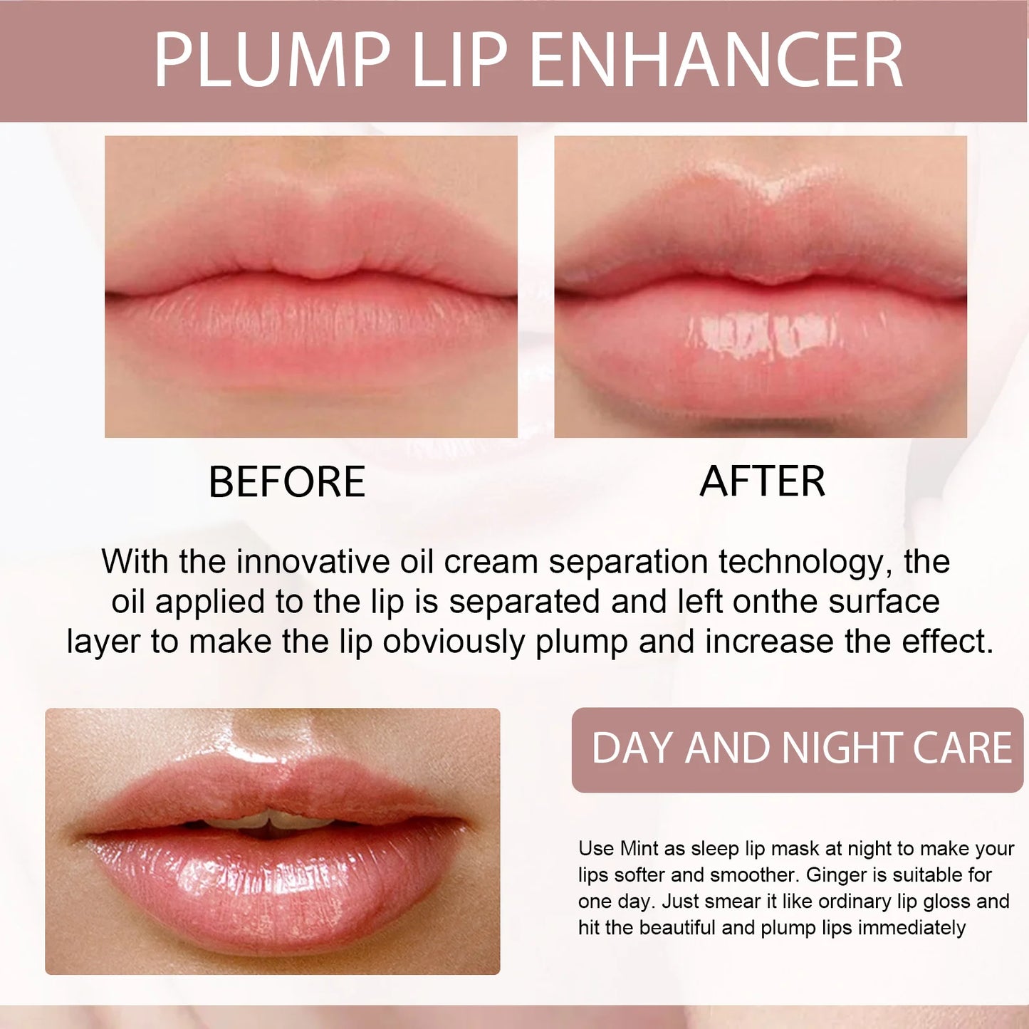 EELHOE Lip Plumper Set Plump Lips Increasing Elasticity Long-lasting Moisturizing Reduce Fine Line Brighting Sexier Lip Capsules