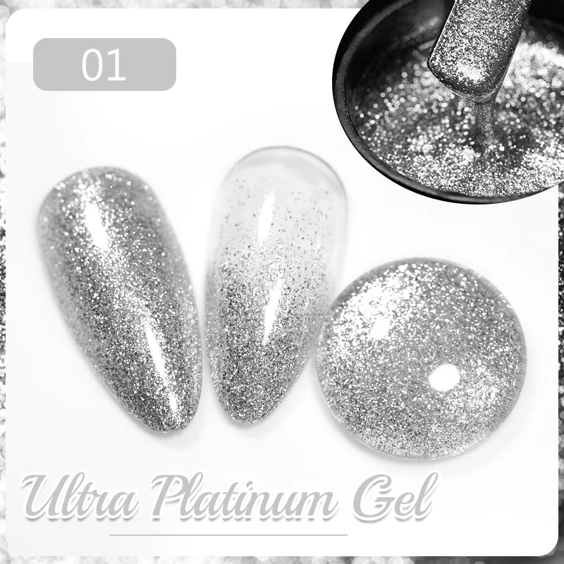 7.5ML Black Cat Eye Magnetic Glitter Gel Nail Polish Ultra-Bright Black Shine Long-Lasting Soak Off UV Nail Art Varnish Manicure