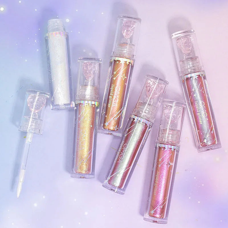 Pearlescent Chameleon Liquid Eyeshadow Diamond Shimmer Fine Sparkling Sequins Eye Shadow Lying Silkworm Highlighter Quick Drying