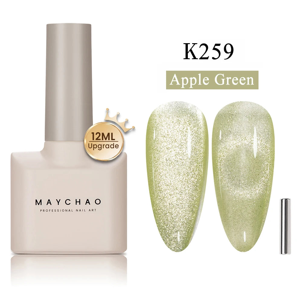 MAYCHAO 10ml Cat Magnetic Gel Nail Polish Cat Eye Glitter Effect Semi Permanent Soak Off UV Gel Varnish Manicure For Nail Art