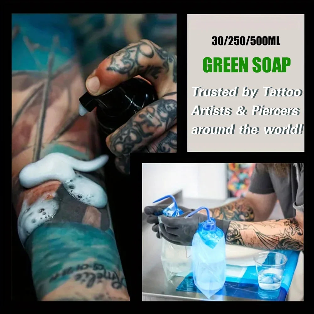 Tattoo Green Soap and Blue Soap - Super Concentrated Tattoo & Piercing Cleanser for Tattoo Studios, Tattoo Artist & Beginner