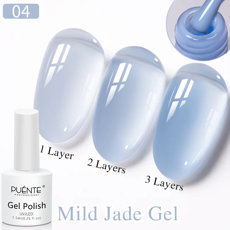 PUENTE Pearl Color Builder Nail Gel Polish Hema Free Shell Thread Glitter Nail Extension Semi-Permanent Construction Gel Varnish
