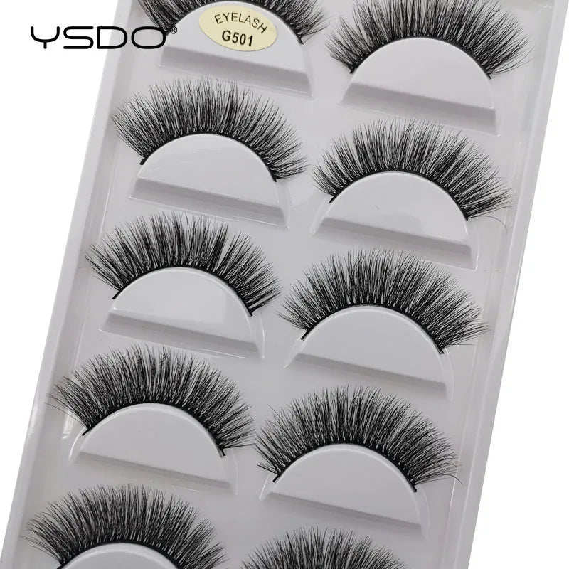 YSDO Eyelashes 3/5 Pairs Natural Long 3D Mink Lashes Fluffy Volume Mink False Eyelashes Cruelty Free Wispy Lashes Makeup Cilios