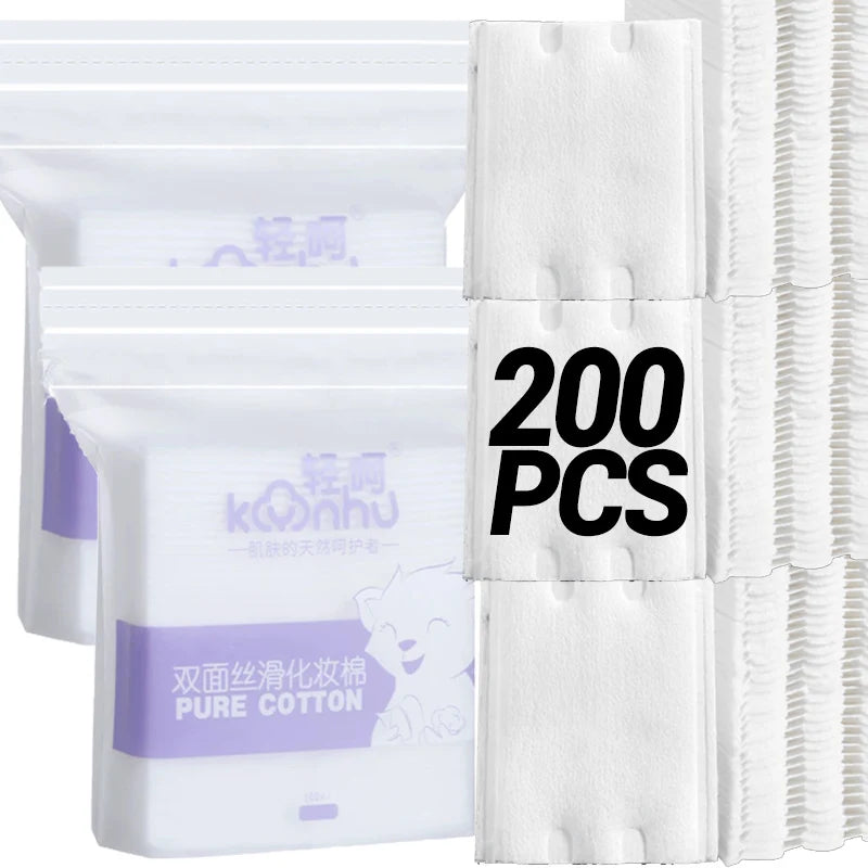 100/600Pcs Disposable Makeup Removal Cotton Pads for Facial Cleaning Wet Application Portable Double-sided Cosmetic Cotton Pads