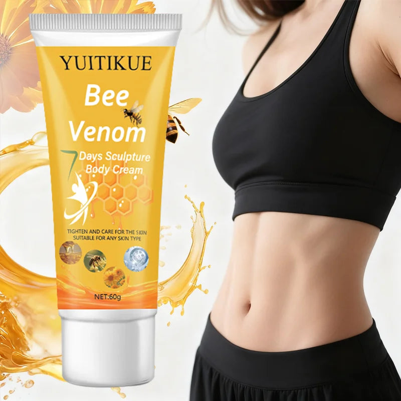 YUITIKUE Bee Venom 7 Days Sculpture Body Cream 60g - Tightens & Moisturizes Skin, for All Skin Types