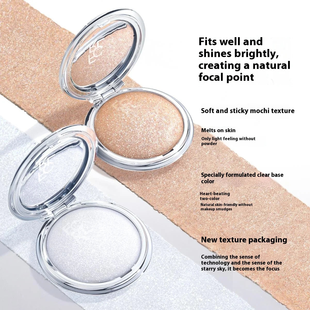 FOCALLURE Highlighter Bronzer Cream Monochrome Highgloss Giltter Long Lasting Natural Matte Concealer Contouring Makeup