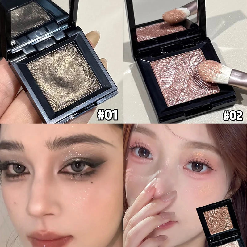 Monochrome Eyeshadow Palette Chrome Blue Pearl Glitter Highgloss Brightening Lasting Waterproof Metallic Luxury Eyeshadow Makeup