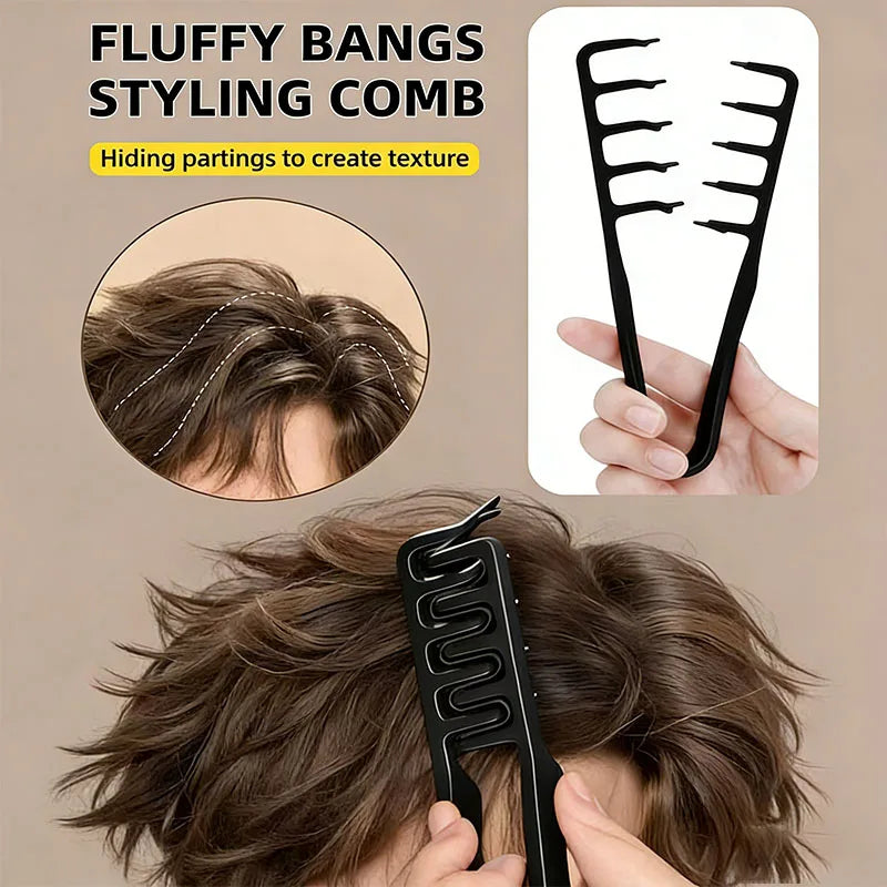 Salon Styling Comb Set Shark Tooth Fish Bone Detangling Brush Ergonomic Non-slip for All Hair Types Wet Dry Home Travel