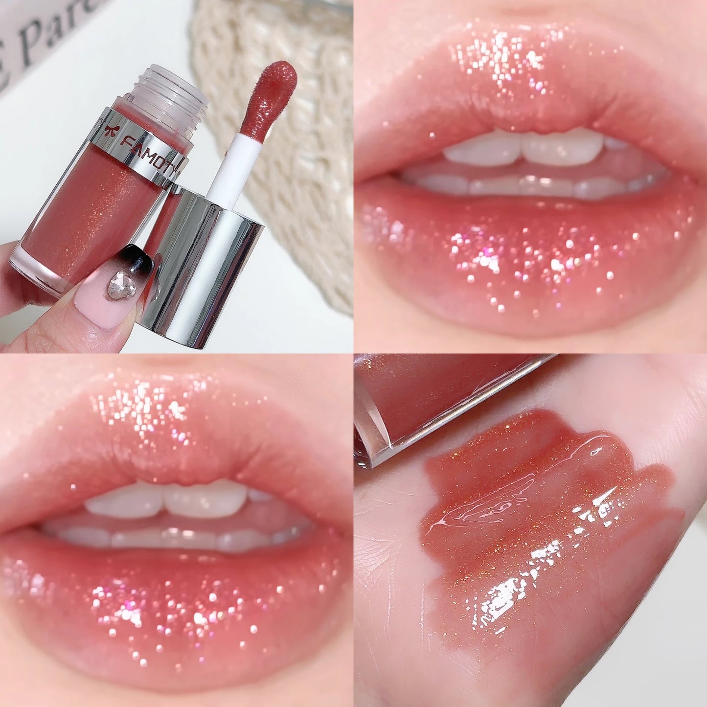 Shiny Lip Moisturizing Serum Crystal Lip Gloss Jelly Lip Oil Long Lasting Liquid Lipstick Hydrating Plumping Tinted Lips Makeup