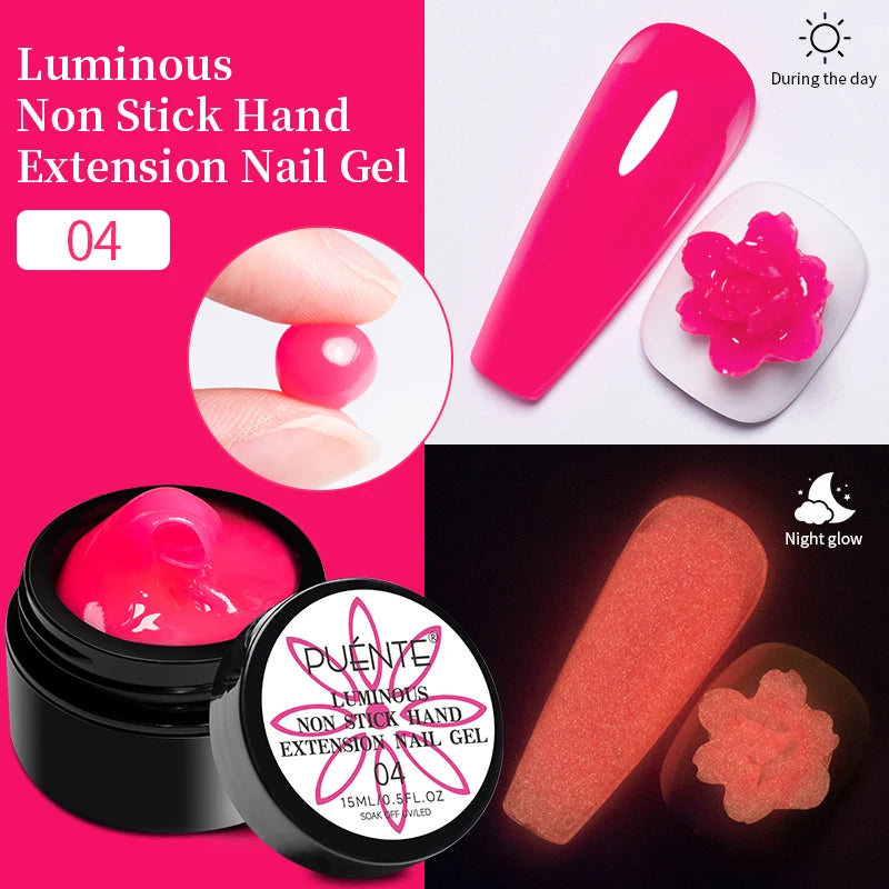 PUENTE Pearl Color Builder Nail Gel Polish Hema Free Shell Thread Glitter Nail Extension Semi-Permanent Construction Gel Varnish