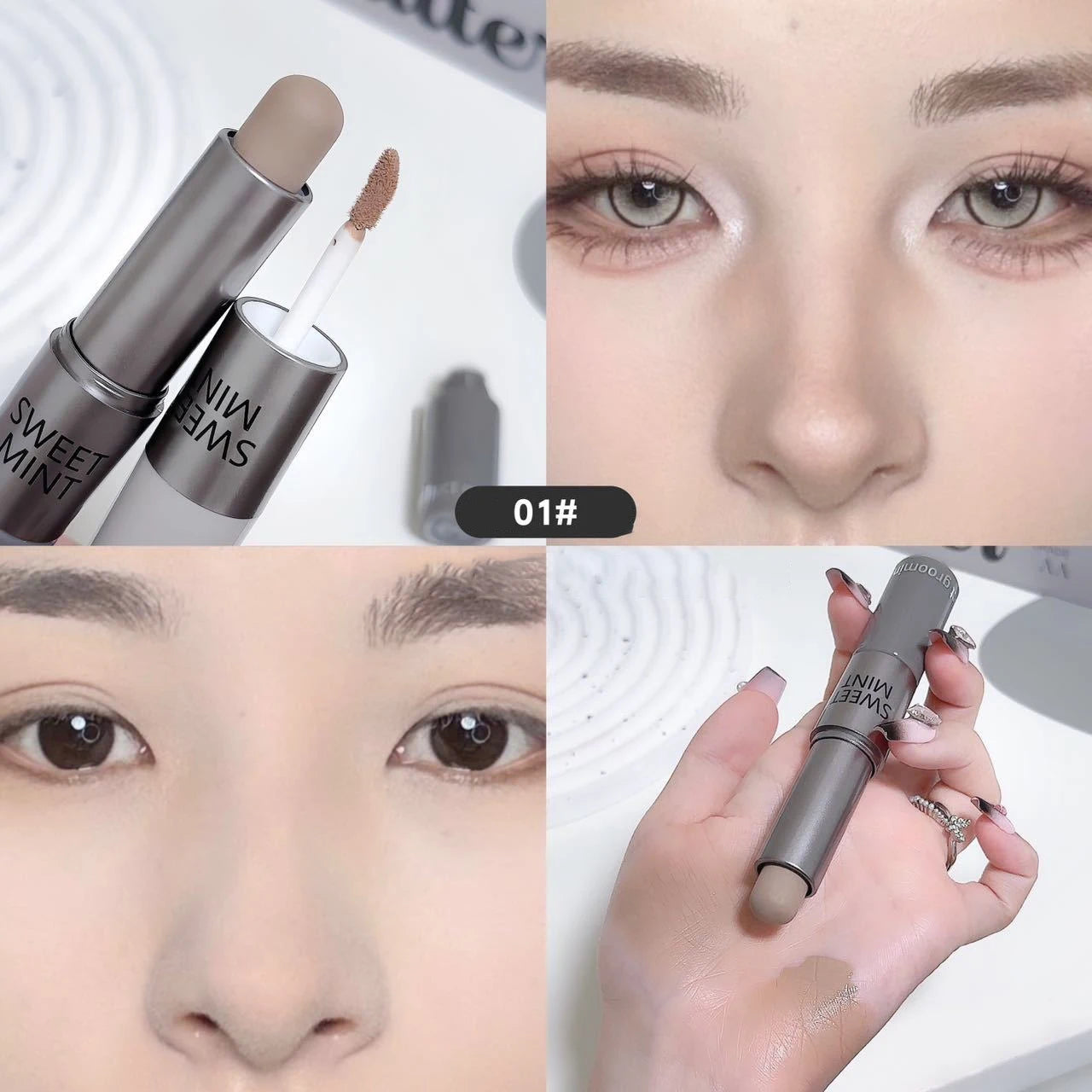 Moisturizing Matte Concealer Contour Stick Smooth Lasting 3D Nose Shadow Waterproof Face Highlight Brighten Contour Makeup