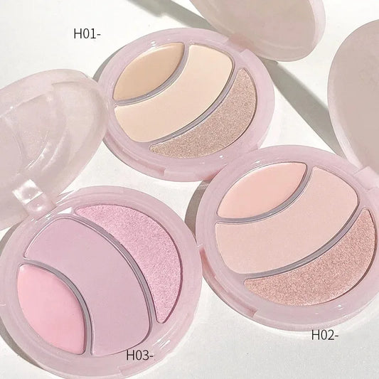 3D Matte&Shimmer Highlighter Powder Cream Water Light Pearl High Gloss Brighter Contouring Face Shading Concealer Makeup Palette