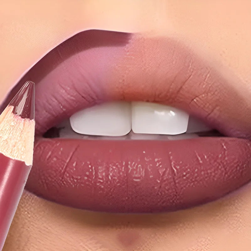 Dark Brown Waterproof Lip Liner Matte Long Lasting Makeup Pens 28 Colors Non-stick Cup Lipstick Pencil Women Party Lip Cosmetic