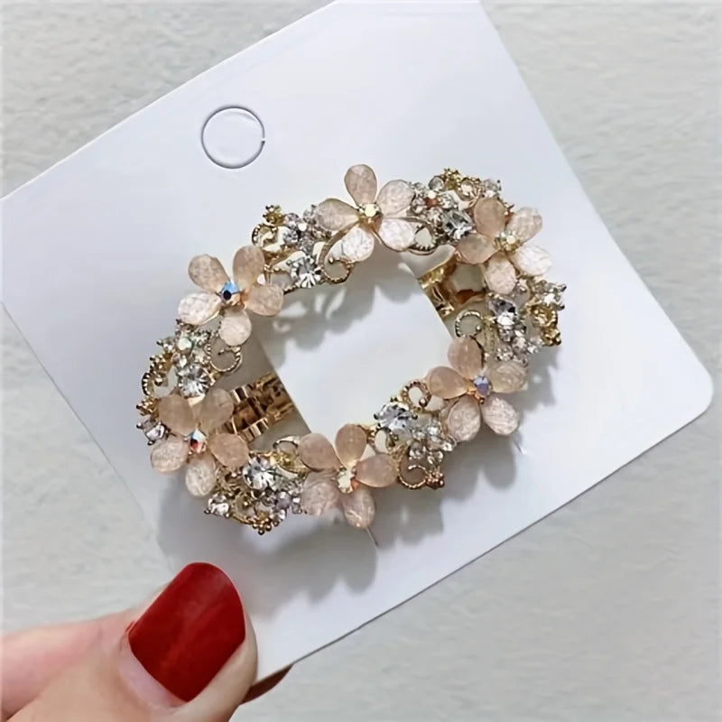 1Pc Retro Carved Rhinestone Hair Clip with Elegant Luxurious Design,retro Exquisite Design,highquality Texture,stable Grip