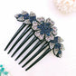 Crystal Rhinestones Flower Hair Combs Clip Vintage Hairpins Bridal Wedding Headdress Women Hair Accessories Disk Headwear Bnads