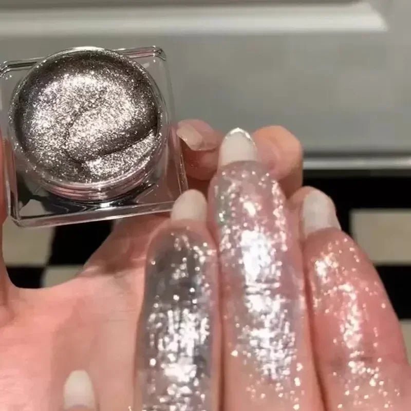 Liquid Gel Eyeshadow Pearl Glitter Body Highlighter Monochrome Diamond Shimmer Silkworm Brighten Highgloss Sequins Quick Drying