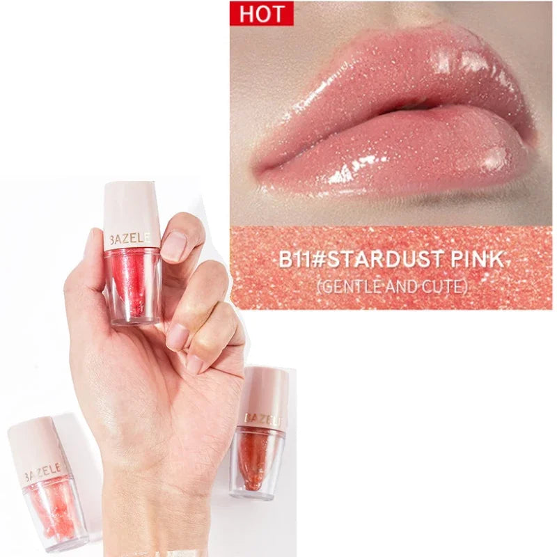 High Quality 14 Color Mirror Pearl Lipstick Lip Gloss Cosmetic Non-stick Cup Moisturizing Shine Glitter LipGloss Lip stick Women