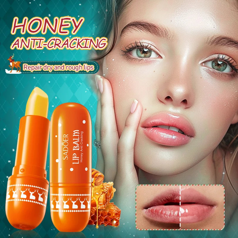 SADOER Christmas Moisturizing Lipstick Anti Cracking Hydrating Repair Nourishing Plump Lips Lip Balm Lip Plumper Skin Care