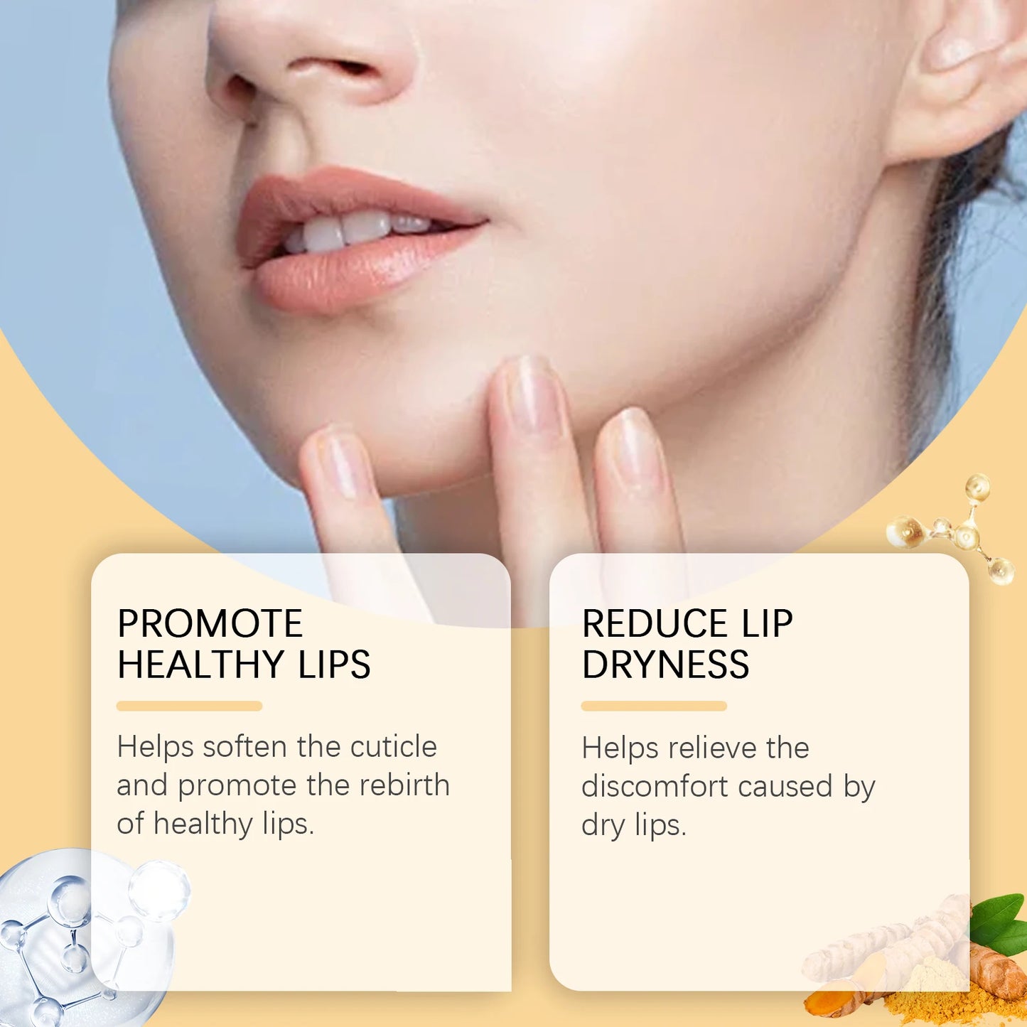 Turmeric Lip Scrub Exfoliating Dead Skin Removal Fade Lip Lines Reduce Melanin Moisturizing Nourishing Chapped Lip Care Products