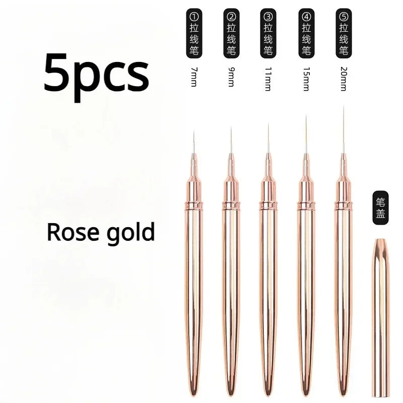 Nails Art Liner Brushes Elongated Lines Striping Drawing Painting  6/9/12/15/18/25mm Nail Design Pen Professional Manicure Tool