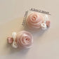 1pc/2pcs Pink Rose Imitation Pearl Bow Hair Clips, Suitable for Women, Sweet Atmosphere Bangs Side Clip Duckbill Hair Accessory