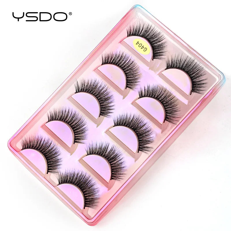 YSDO Eyelashes 3/5 Pairs Natural Long 3D Mink Lashes Fluffy Volume Mink False Eyelashes Cruelty Free Wispy Lashes Makeup Cilios