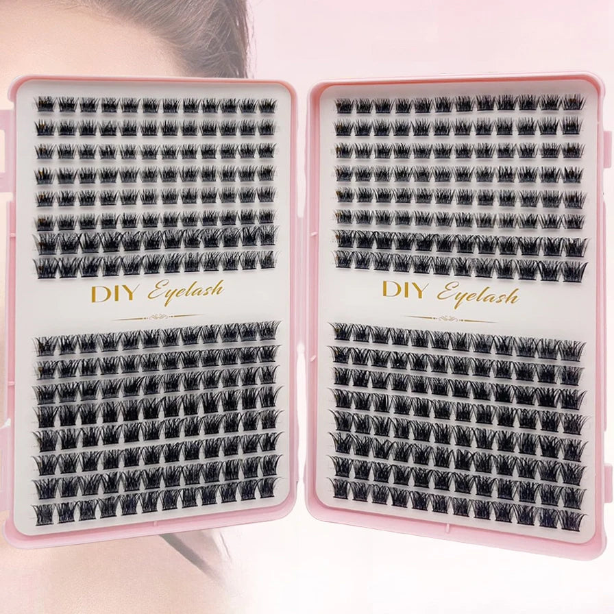 Thick & Fluffy DIY Cluster Lashes 30D/100D Mixed Density Mixed Length Individual Eyelash Extension