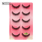 3D Faux Mink Lashes X05 Fluffy Wispy False Eyelashes 5Pairs Reusable Soft Volume Eyelashes Natural Look for Daily & Party Makeup