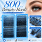 800PCS Cluster Lash Book 30D 40D 50D 60D 8-16mm Mixed Length DIY Individual Eyelash Extensions Soft Wispy Volume Lashes